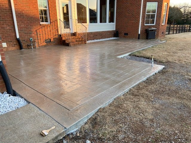 Brown stamped patio