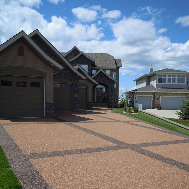 Exposed aggregate driveway