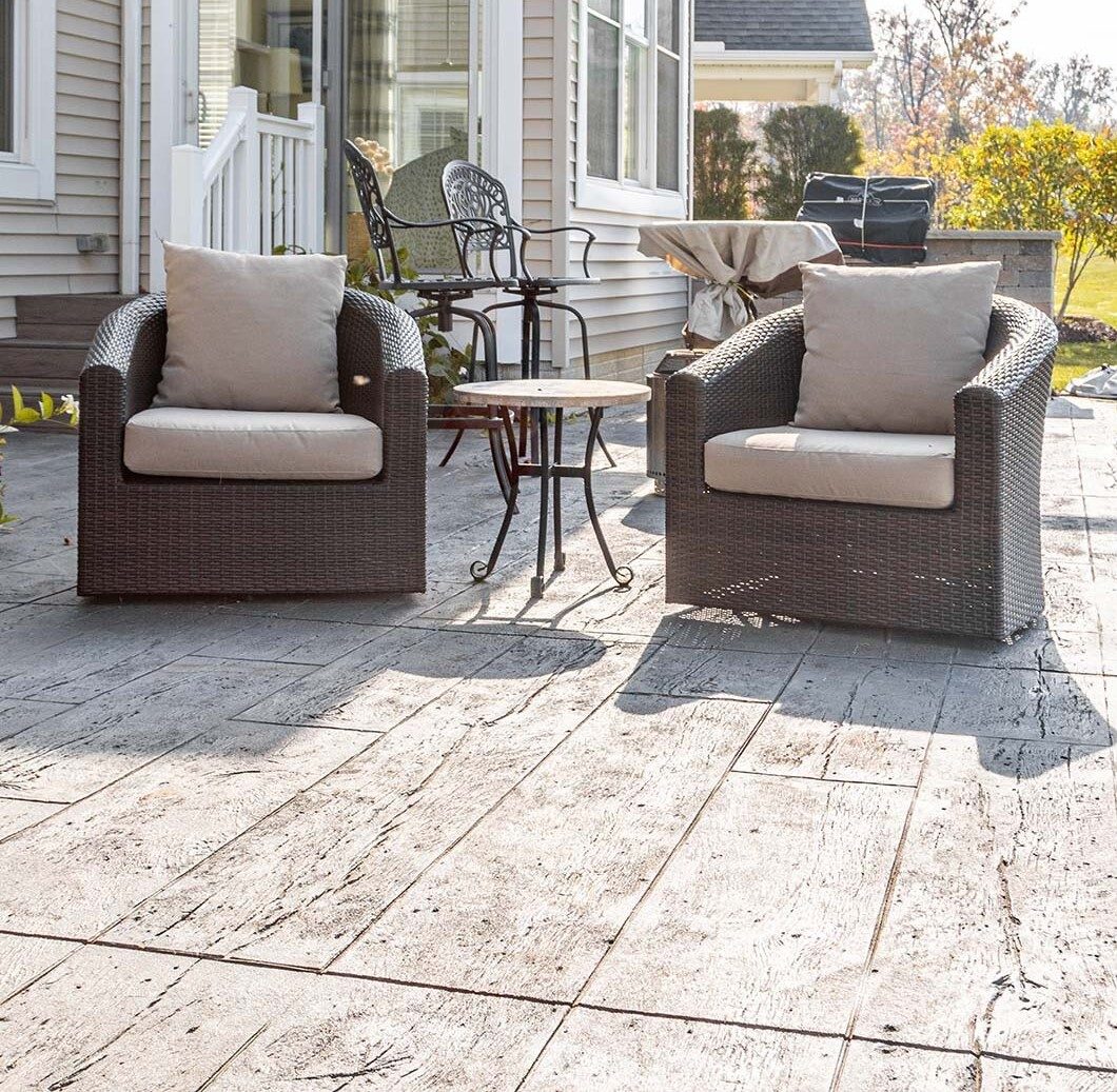 Wood-plank patio