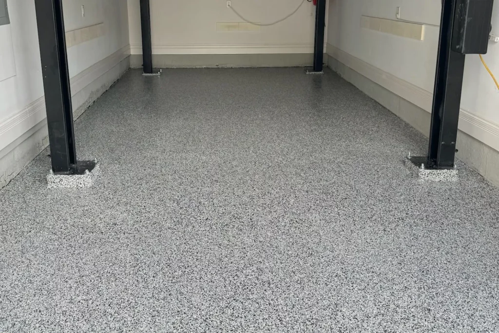 flake floor garage close up